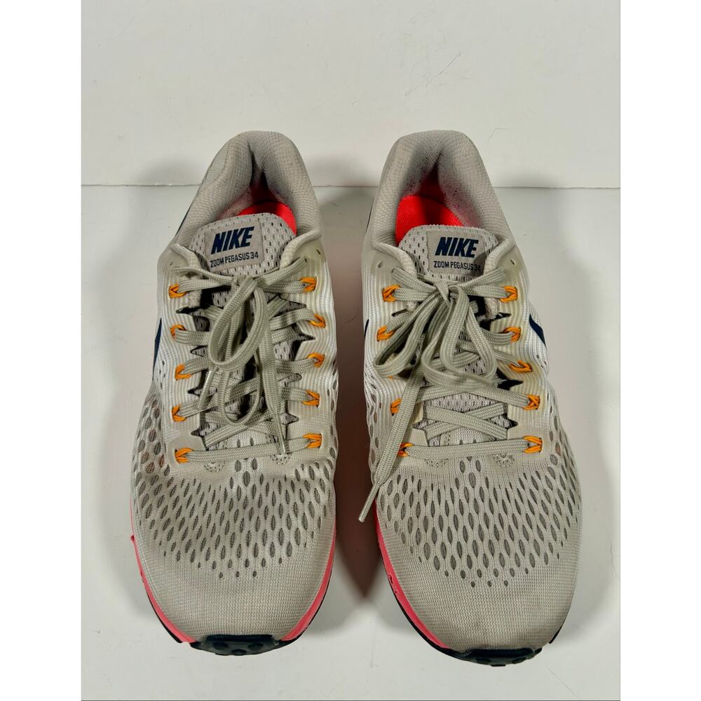 Nike Air Zoom Pegasus 34 Road Running Shoes Men 10.5 Gray Pink Athletic Sneakers - Picture 3 of 12